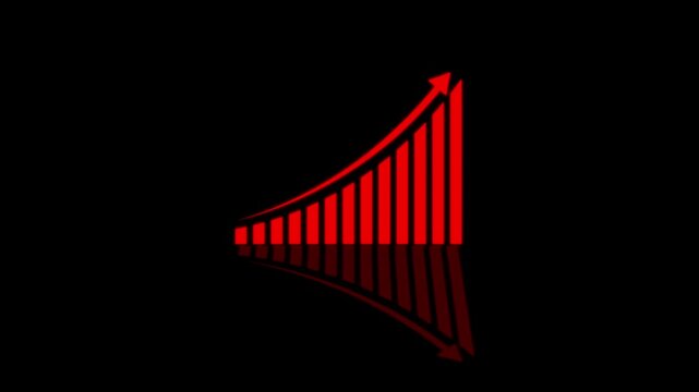 Arrow up business graph icon animation. Increasing business growth chart animation.  Going up business graph concept. By Motion expert.4k video