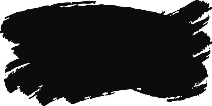 Grunge brush, hand drawn black grungy, brush stroke isolated on a transparent background.