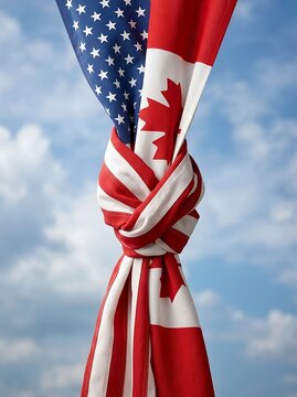 International conflict of USA and Canada. For broken treaties, political tension, trade war disputes, crisis, or severe strain in diplomatic alliance