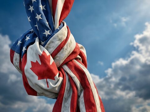 International conflict of USA and Canada. For broken treaties, political tension, trade war disputes, crisis, or severe strain in diplomatic alliance