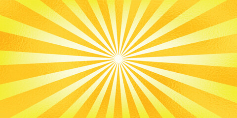 Obraz premium Sunshine vector background. Abstract yellow sunburst wallpaper for template banner,ad,social media.