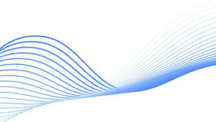 Fototapeta premium Blue abstract background with flowing wave lines on transparent backdrop for web graphics.