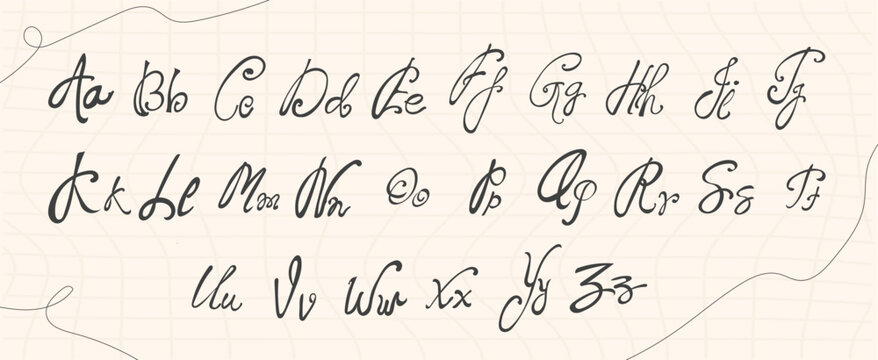 Hand drawn vintage retro font. Vector Illustration.
