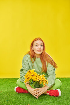 lady holding flowers