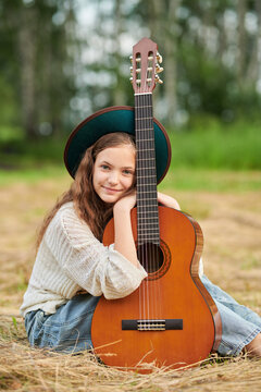 Girl musician portrait