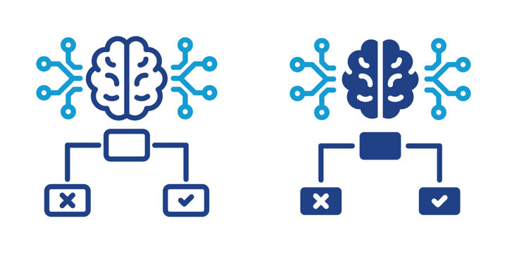 Line and glyph style collection icon of Autonomous Decision