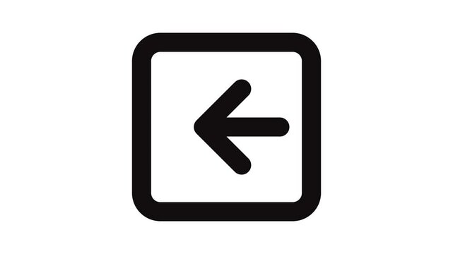  square arrow moving left icon animation
