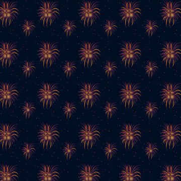 Seamless Firework Pattern Background for Celebration and Holidays