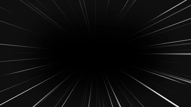 White speed lines isolated on black background.  Anime speed line moves attack effects explosion of light. Comic Radial Light Speed ​​Lines. isolated background. strong speed line.