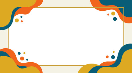 Fototapeta premium Abstract background featuring colorful wavy shapes and circles for professional template