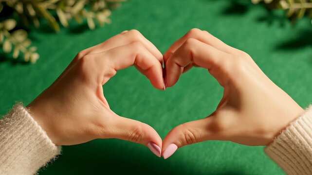 Hands forming a heart shape, concept of love and connection