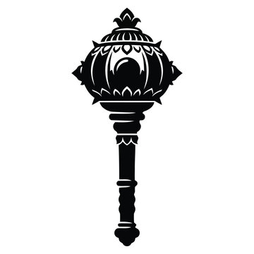 Black Vector Silhouette of Bajlangbali Gada