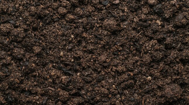 Fertile soil with a detailed texture as a gardening season background