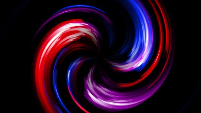 Animation of the absorption of matter by an abstract black hole. Rushing with a swirl to the center of the blue and white tongues of matter. Abstract tunnel.4k video.
