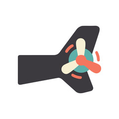 Stylized propeller plane icon, simple vector illustration, aviation concept, travel and transport symbol © daksarupa