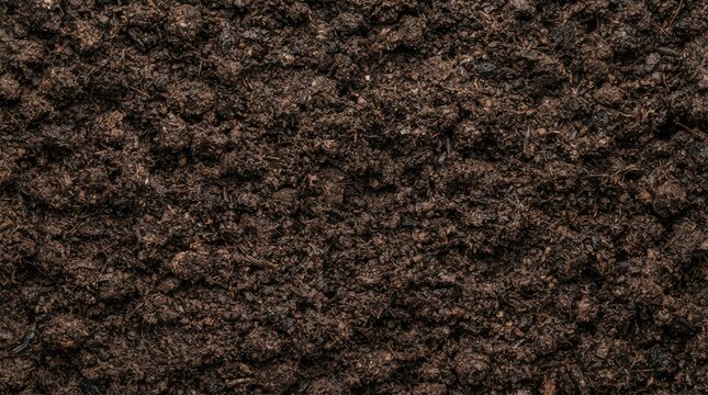 Detailed background of textured fertile soil during the gardening season