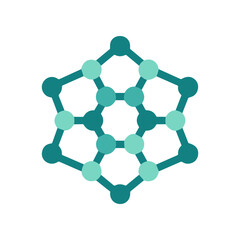 Fototapeta premium Abstract geometric molecule structure, hexagonal lattice, network connection, science concept