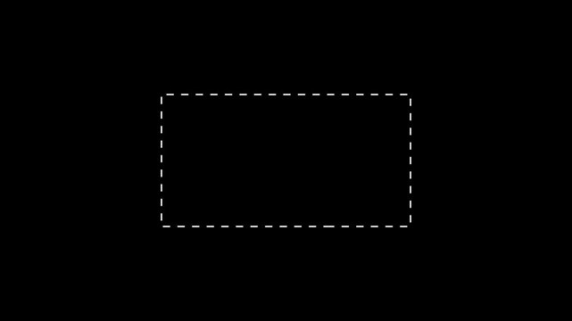 Animated Dashed Rectangle Border Frame or dot box line moving loop 4k video.