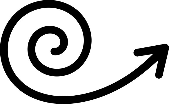 Hand Drawn Spiral Arrow Vector