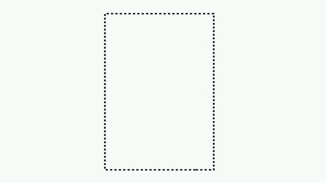 Animated Dashed Rectangle Border Frame or dot box line moving loop 4k video.