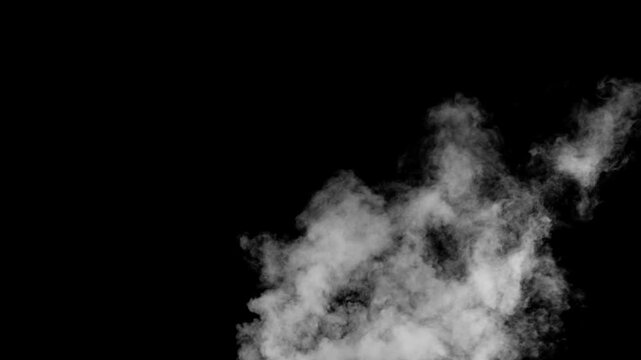 Smoke , vapor , fog - realistic smoke cloud best for using in composition, 4k, use screen mode for blending, ice smoke cloud, fire smoke, ascending vapor steam over black background - floating fog