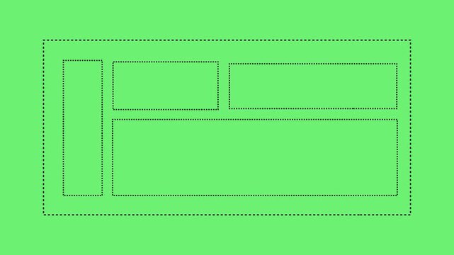 Animated Dashed Rectangle Border Frame or dot box line moving loop 4k video.