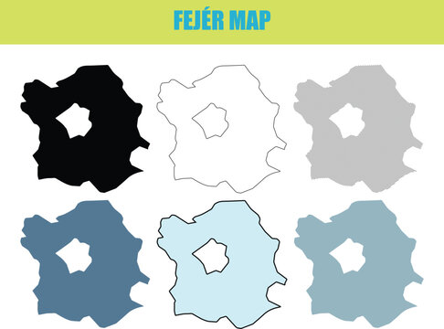 Fejer map in fill outline and lined style vector graphic on white background with clean design for infographics