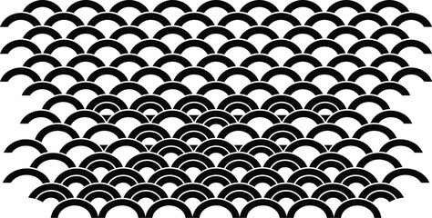 Scallop Wave Pattern Abstract Fish Scale Geometric Vector Illustration © saif