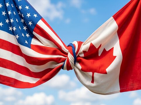 International conflict of USA and Canada. For broken treaties, political tension, trade war disputes, crisis, or severe strain in diplomatic alliance