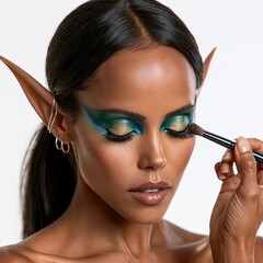 Fototapeta premium Fantasy Makeup with Elven Aesthetic Elements