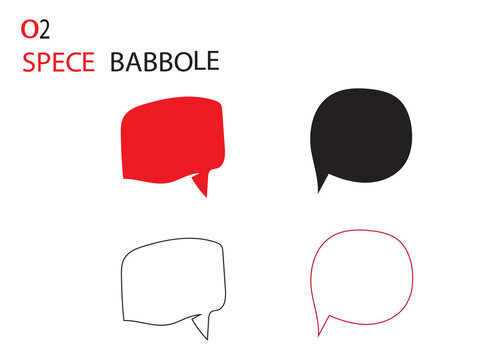 A collection of hand drawn speech bubbles in different styles including solid colors and simple black ink outlines