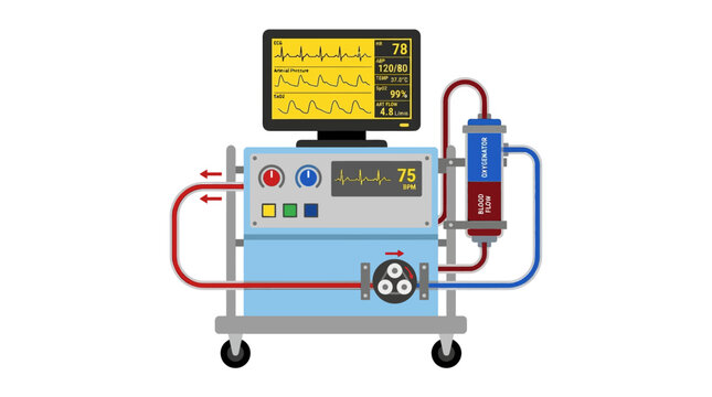 Medical Ventilator Machine with ECG Monitor and Dialysis Unit - Healthcare Technology