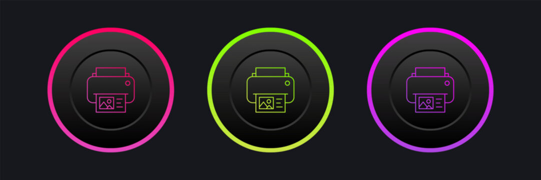 Printer icon set. Perfect for web design, mobile apps, user interfaces, presentations, software dashboards, office services, and business projects.