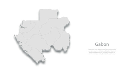 Fototapeta premium Gabon Country Map Outline Vector Illustration