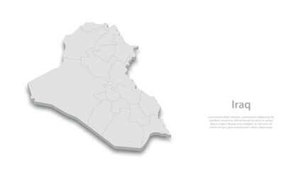 Fototapeta premium Iraq Country Map Isometric Vector Illustration
