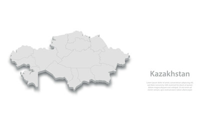 Fototapeta premium Kazakhstan Map Illustration with Informational Panel