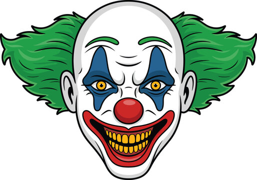 Cute green monster with big eyes and sharp teeth, cartoon style