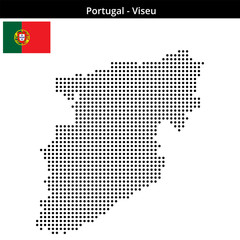 Obraz premium Map of Portugal region Viseu in medium size dots