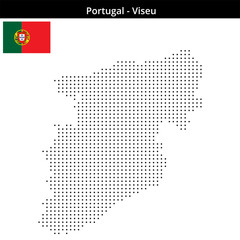 Fototapeta premium Map of Portugal region Viseu in small size square dots