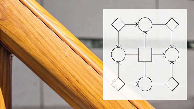 Machine learning logic flow diagram flowchart algorithm process connection network square circle arrow abstract technology data structure system step direction plan concept organization clean
