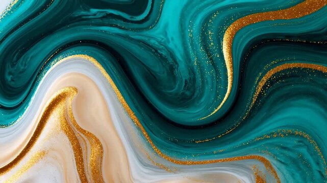 Abstract swirling pattern with gold accents