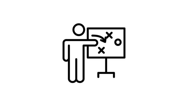 Strategy and route information animated icon for plan, goal, roadmap, workflow, tactics, achievement, progress successful business animation symbol. 4K motion graphics video with alpha channel
