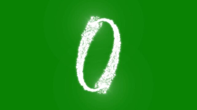 White sparkling particle trails forming an oval frame, alpha channel matte mask motion graphics overlay on green background