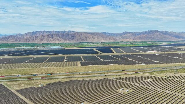 Solar photovoltaic panels; wind turbine power plant; new energy