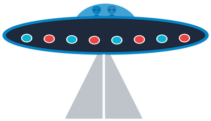 Alien flying saucer emitting light ray on transparent background © Michael