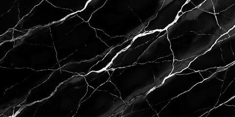 Abstract black marble texture with striking white veins, resembling a celestial map or a complex natural pattern, offering a sophisticated and dramatic backdrop. © Shehbaz Studio