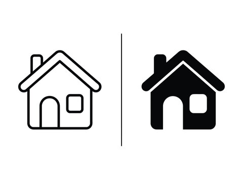 Modern Home Vector Icon in Outline and Filled Styles for Professional UI Design