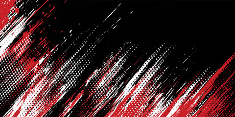 Gaming esport background striking stripes electric banner vector illustration design red black grunge brush wing comic pattern modern abstract concept livery stripes decal paint splash splatter.eps 10 © Samsul