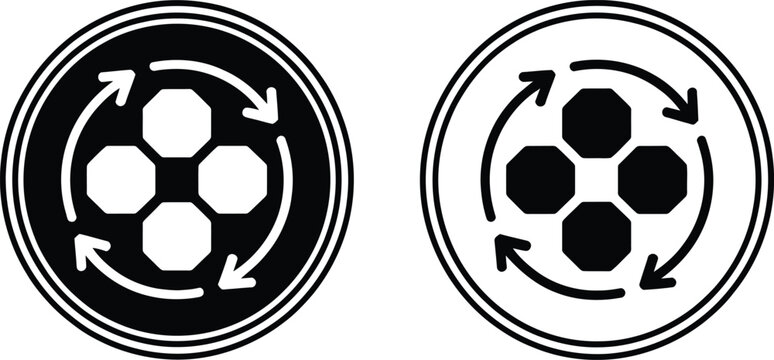 Circular rotation arrow icons with vector illustration