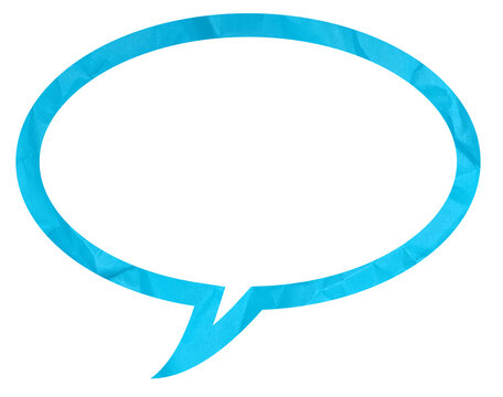 Blue Hand Drawn Speech Bubble Outline PNG with Transparent Background Comic Chat Frame